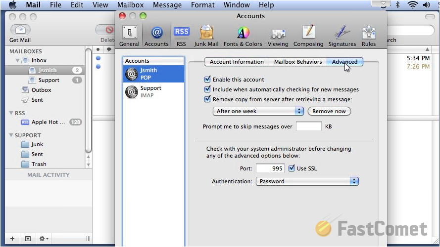 mail configuration for gmail mac